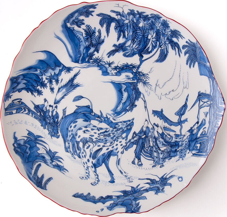 Diesel Classics on Acid Blue Chinoiserie Jedilni krožnik, 28 cm