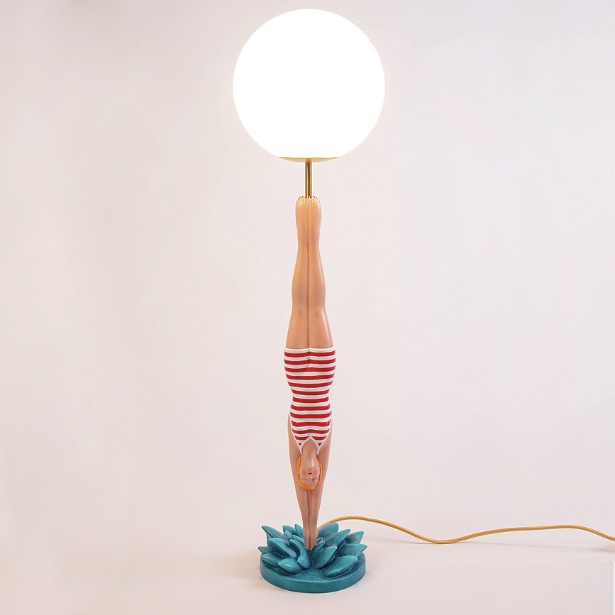 Diver Lampe de Table, rouge