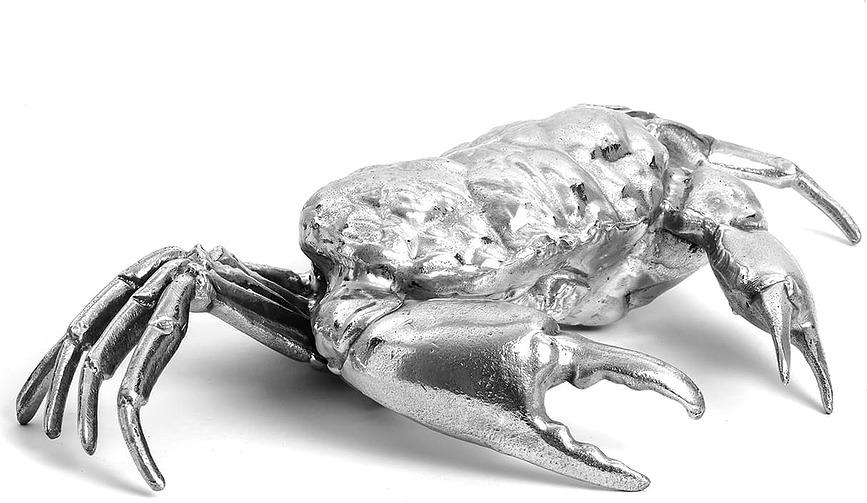 Figura de cangrejo Wunderkammer, plateada