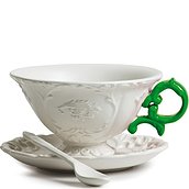 Filiżanka do herbaty ze spodkiem i łyżeczką I-Tea zielona