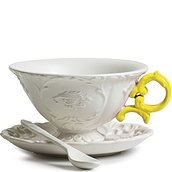 Filiżanka do herbaty ze spodkiem i łyżeczką I-Tea żółta