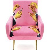 Fotel z wysokim oparciem Seletti Wears Toiletpaper Lipsticks Pink