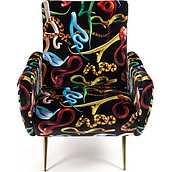 Fotel z wysokim oparciem Seletti Wears Toiletpaper Snakes
