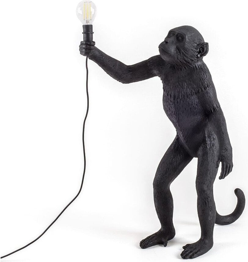 Galda lampa Monkey stāvoša melna