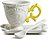 I-Coffee Tasse à café avec soucoupe et cuillère, jaune