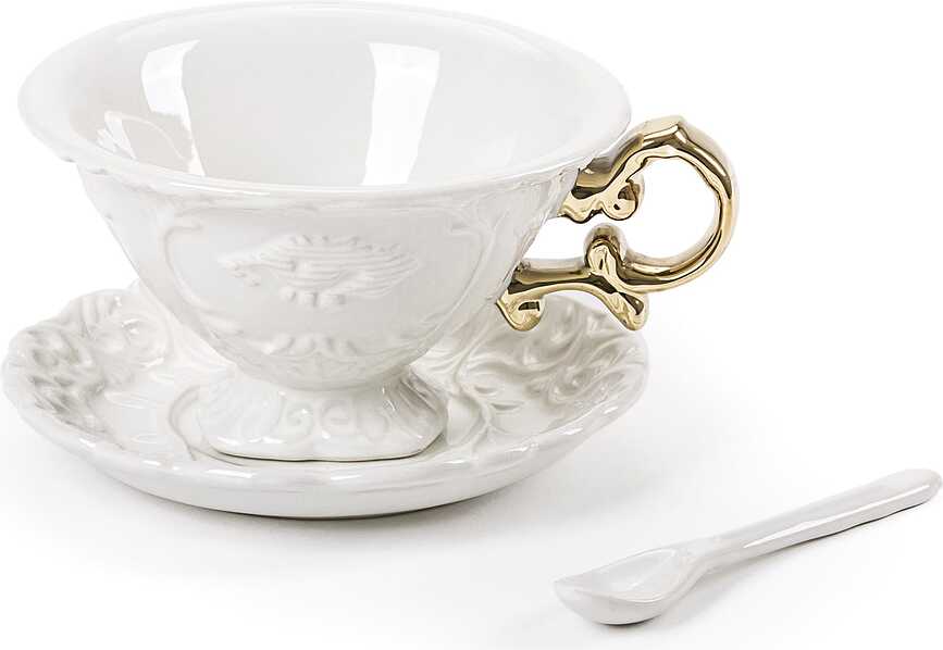 I-Wares Gold Teetasse mit Untertasse und Löffel