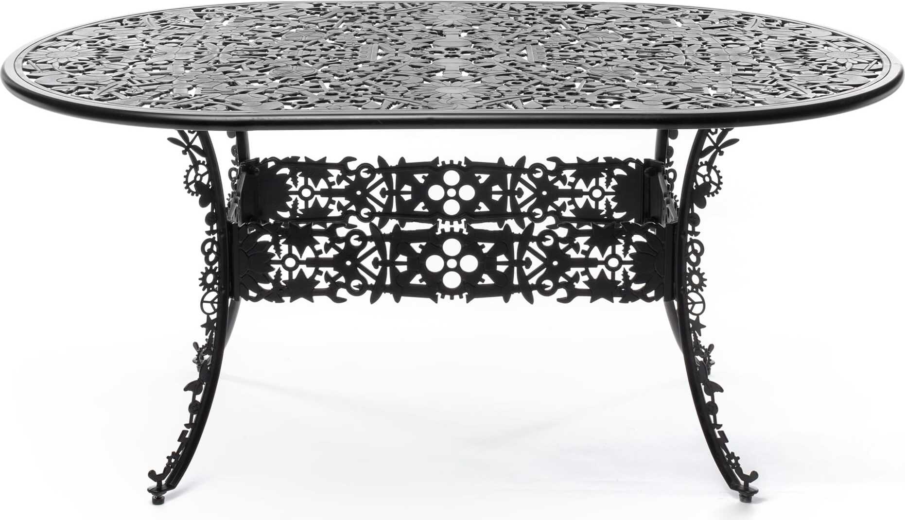 Industry Gartentisch oval schwarz