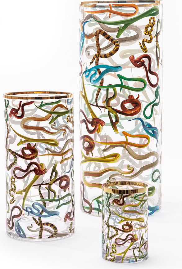 Jarrón cilíndrico Toiletpaper Roses, 14 cm