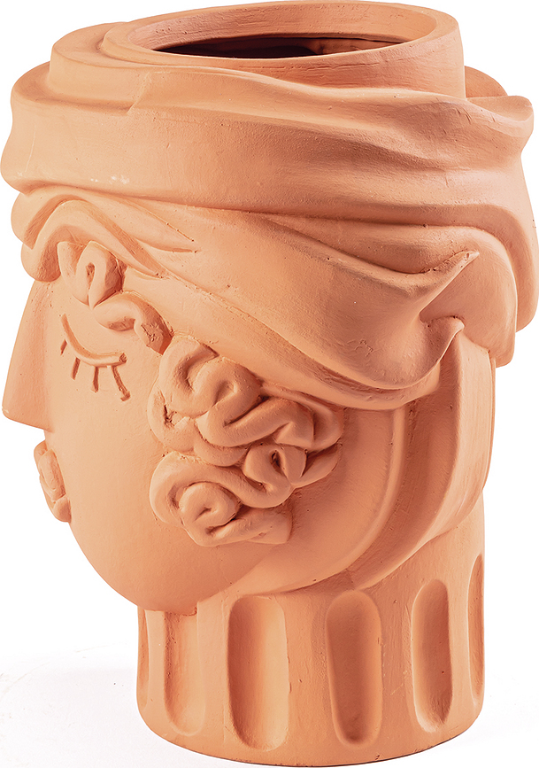 Jarrón de terracota decorativo Magna Graecia Women, 33 cm