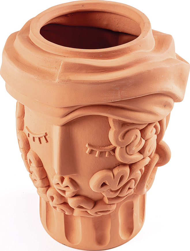 Jarrón de terracota decorativo Magna Graecia Women, 33 cm