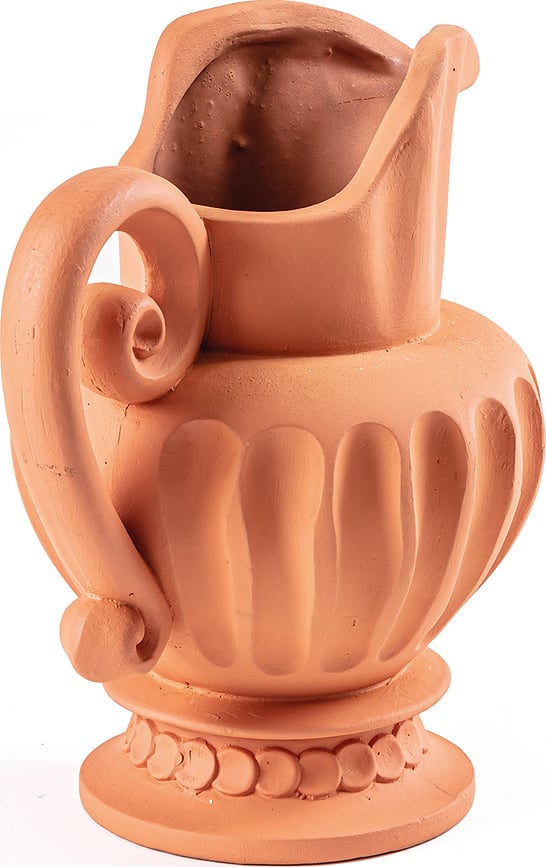 Jarrón de terracota decorativo Magna Graecia Caraffa, naranja