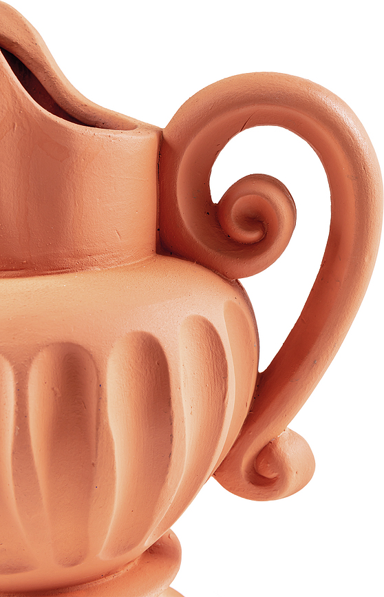 Jarrón de terracota decorativo Magna Graecia Caraffa, naranja