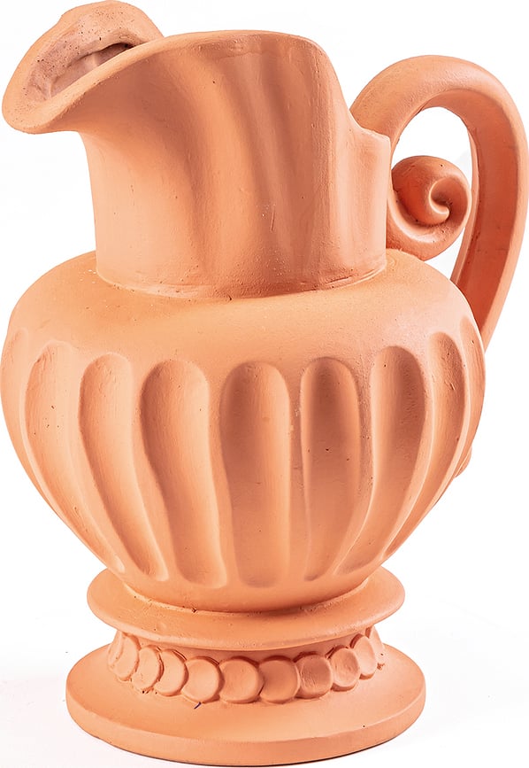 Jarrón de terracota decorativo Magna Graecia Caraffa, naranja