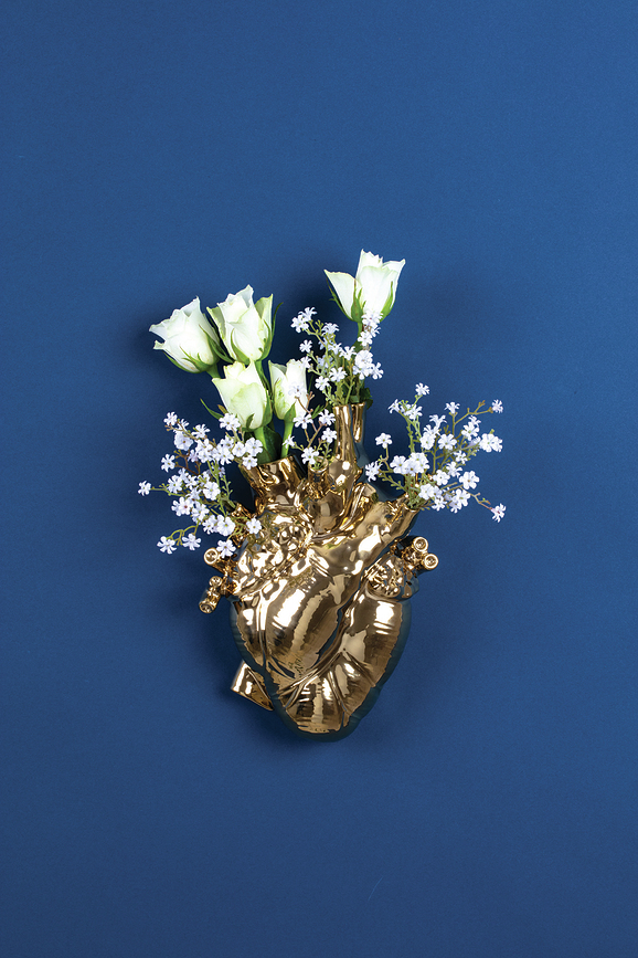 Jarrón Love in Bloom, dorado