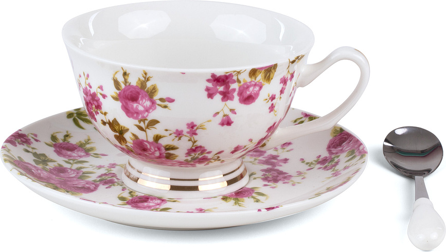 Taza de Té Lady Tarin Rose Rumina, con platillo y cucharilla