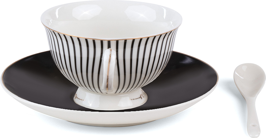 Lady Tarin Stripes Tacita Φλιτζάνι τσαγιού, με πιατάκι και κουταλάκι