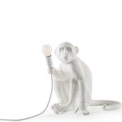 Lampa Monkey biała stołowa siedząca