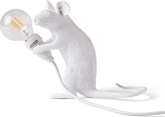 Lampa Mouse ar USB ligzdu balta