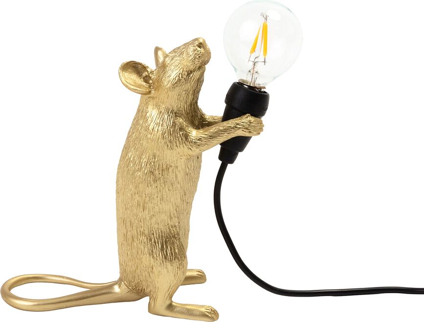 Лампа Mouse, золота, з розеткою USB