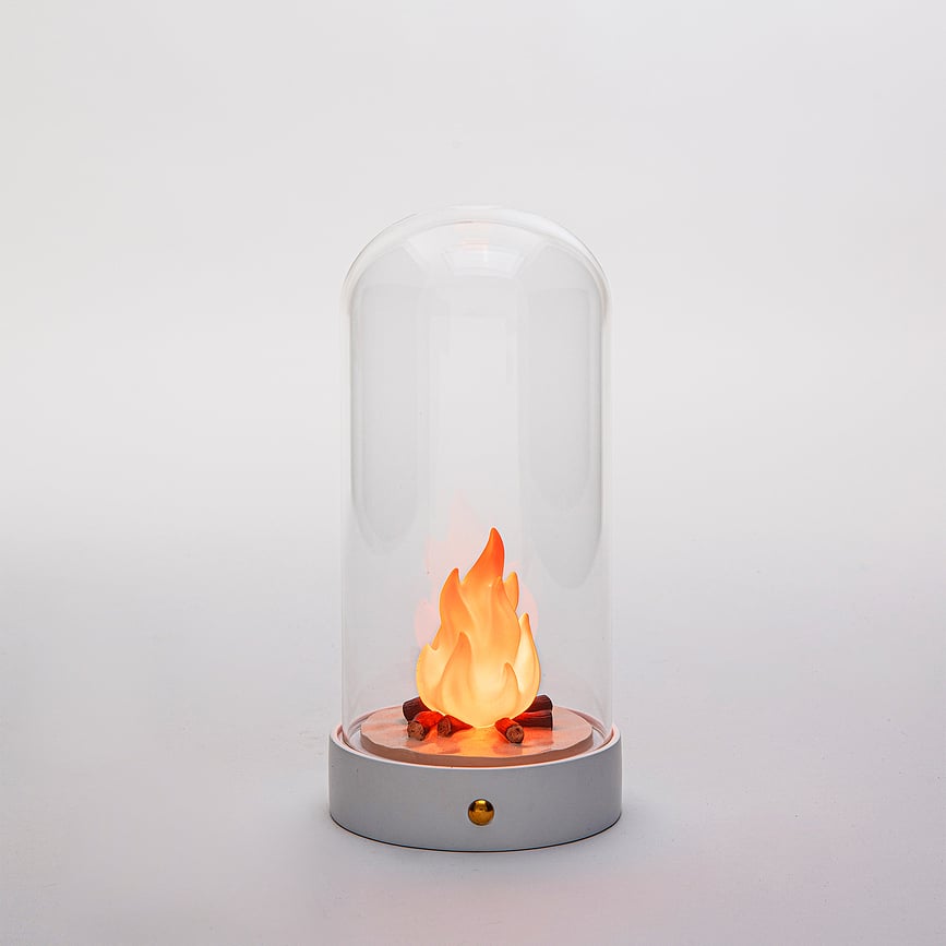 Lámpara decorativa inaláMbrica My Little Bonfire, blanca