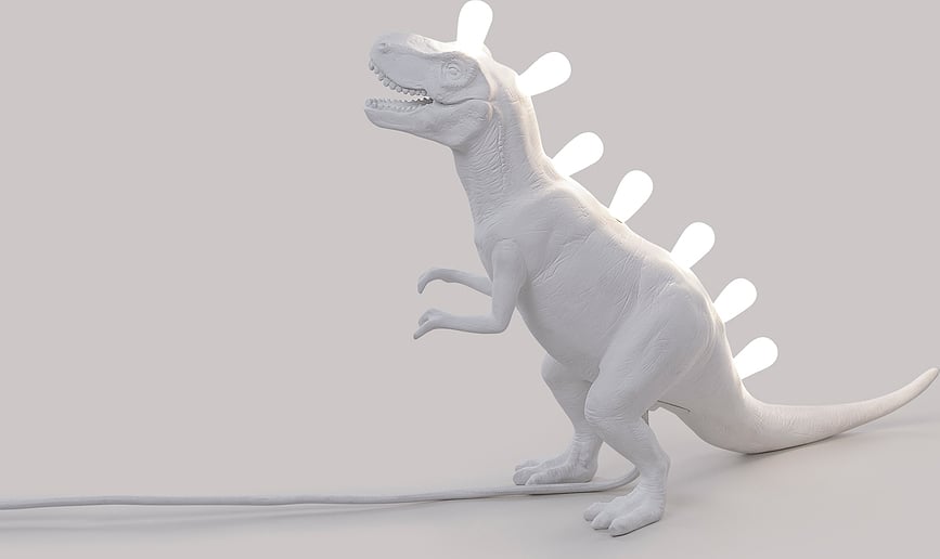Lámpara LED Jurassic Bronto, blanca