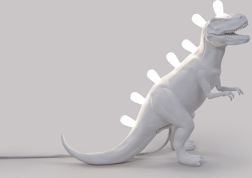Lámpara LED Jurassic Bronto, blanca