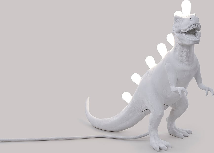 Lámpara LED Jurassic Bronto, blanca