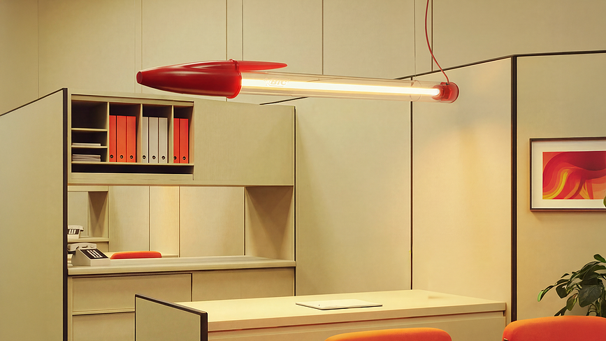Lampe suspendue ou murale BIC LED 173 cm, bleue