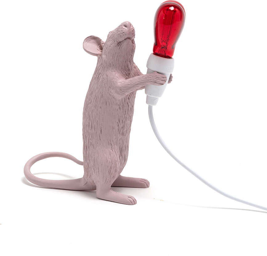 Lempa Mouse Valentine su USB lizdu rožinės spalvos