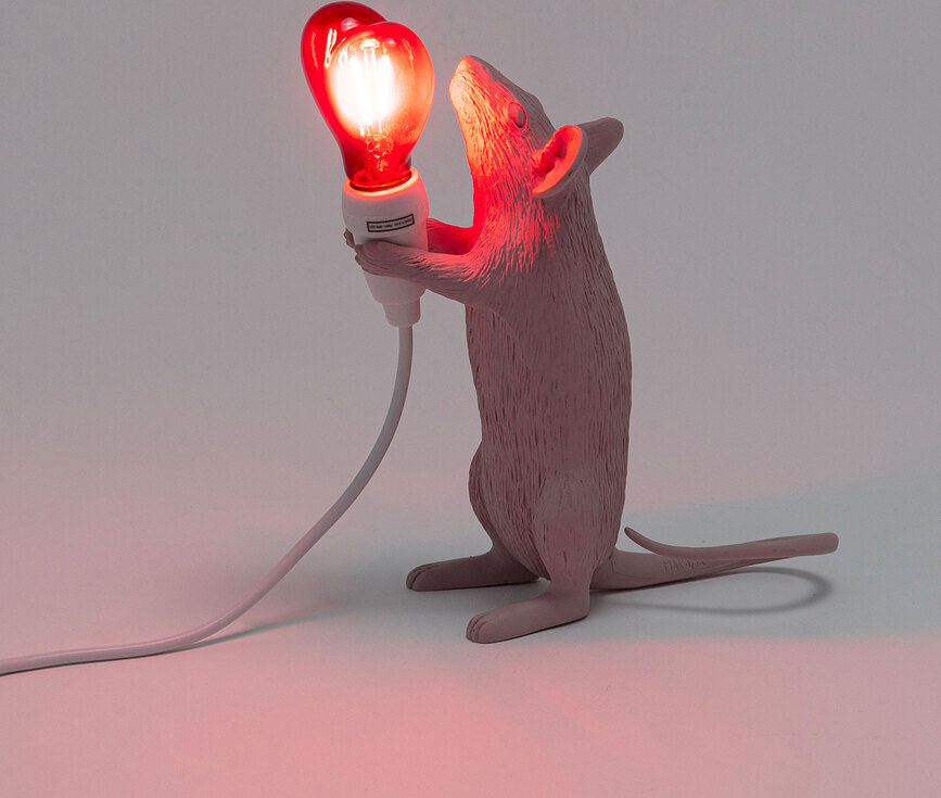 Lempa Mouse Valentine su USB lizdu rožinės spalvos