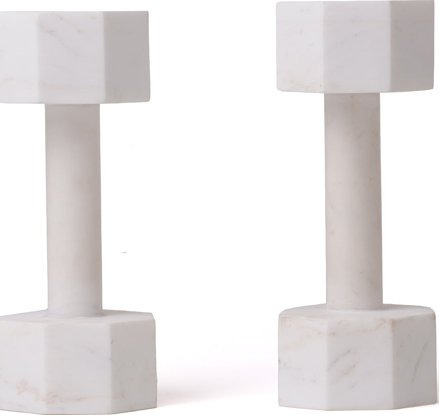 Lvdis Collections Dekoracija Dumbell 22 cm mramorna
