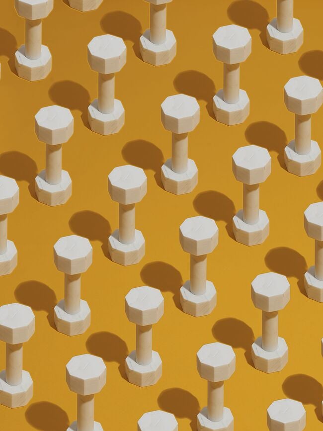 Lvdis Collections Dekoracija Dumbell 22 cm mramorna