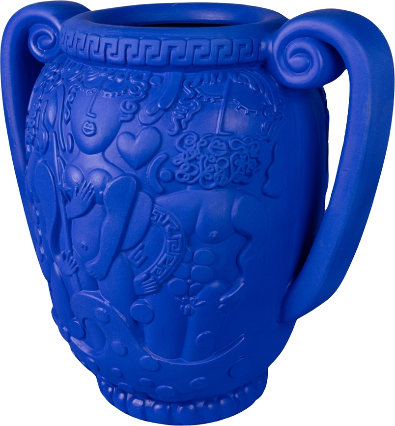 Magna Graecia Amphora Dekorativna vaza, 51 cm, modra, terakota