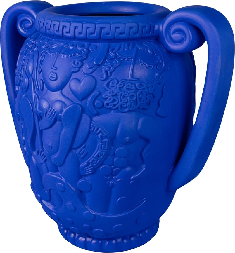 Magna Graecia Amphora Vaza dekorativna 51 cm terakota plava