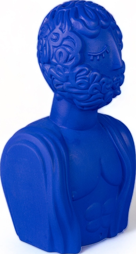 Magna Graecia Bust Poppea Figurine Décorative, bleue, en terre cuite