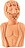 Magna Graecia Bust Man dekorationsfigur 45 cm, terrakotta