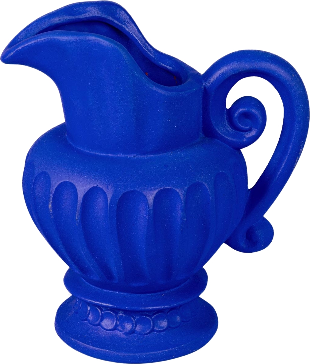 Magna Graecia Caraffa Dekorative Vase blau aus Terrakotta