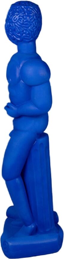 Magna Graecia Bronzo Helmet Γλυπτό, 144 cm, μπλε, από τερακότα