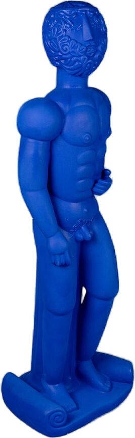 Magna Graecia Bronzo Helmet Γλυπτό, 144 cm, μπλε, από τερακότα