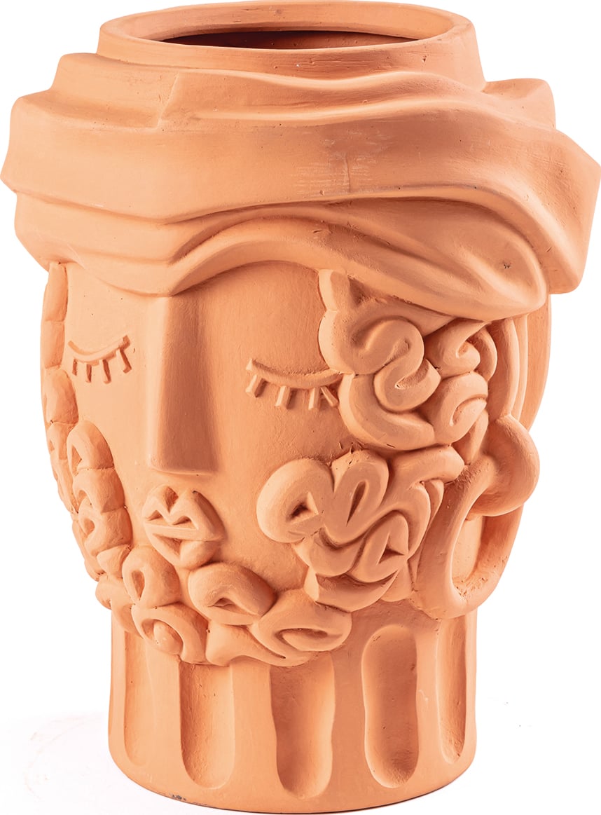 Magna Graecia Man Dekorative Vase 33 cm aus Terrakotta