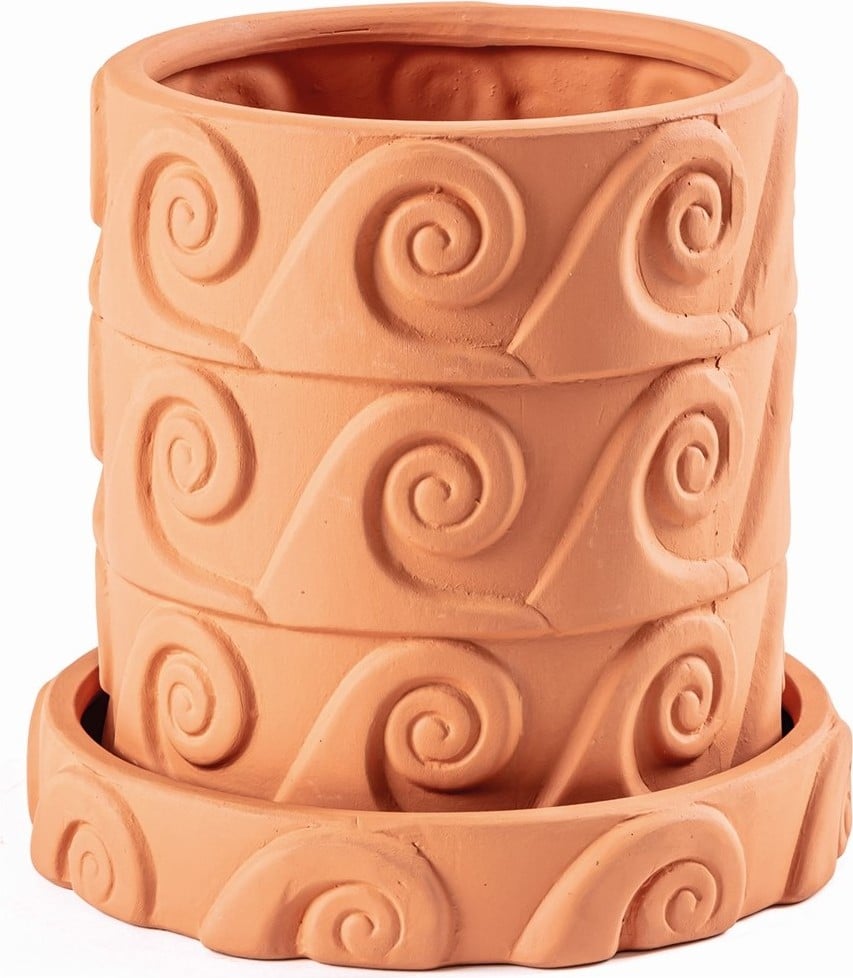 Magna Graecia Onda Blumentopf 24 cm aus Terrakotta