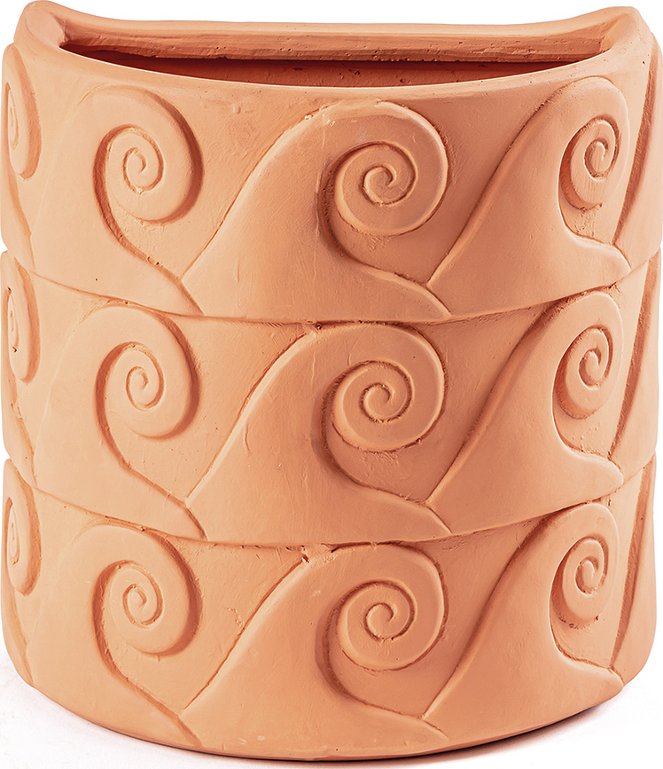 Magna Graecia Onde Pot de fleurs mural, en terre cuite