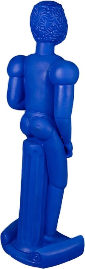 Magna Graecia Bronzo Helmet Sculpture 144 cm, en terre cuite, bleue