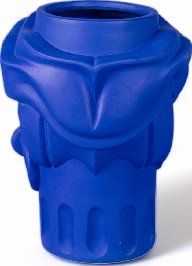 Magna Graecia Man Vase décoratif, 32 cm, bleu, en terre cuite