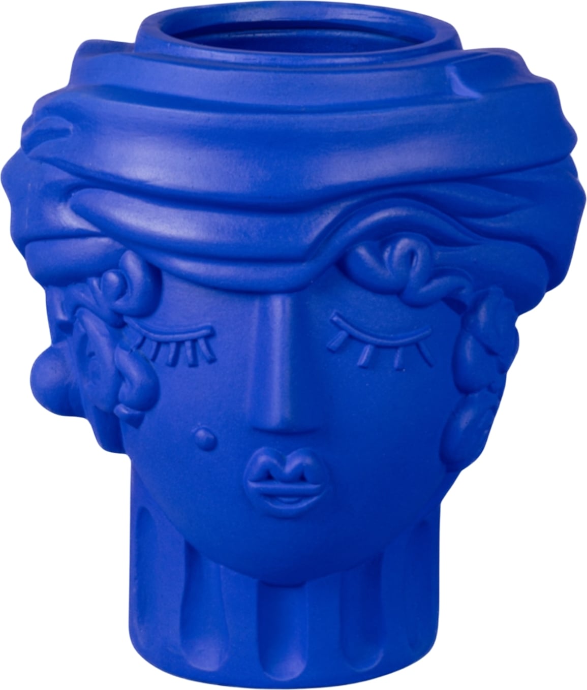 Magna Graecia Women Dekorative Vase 33 cm blau aus Terrakotta