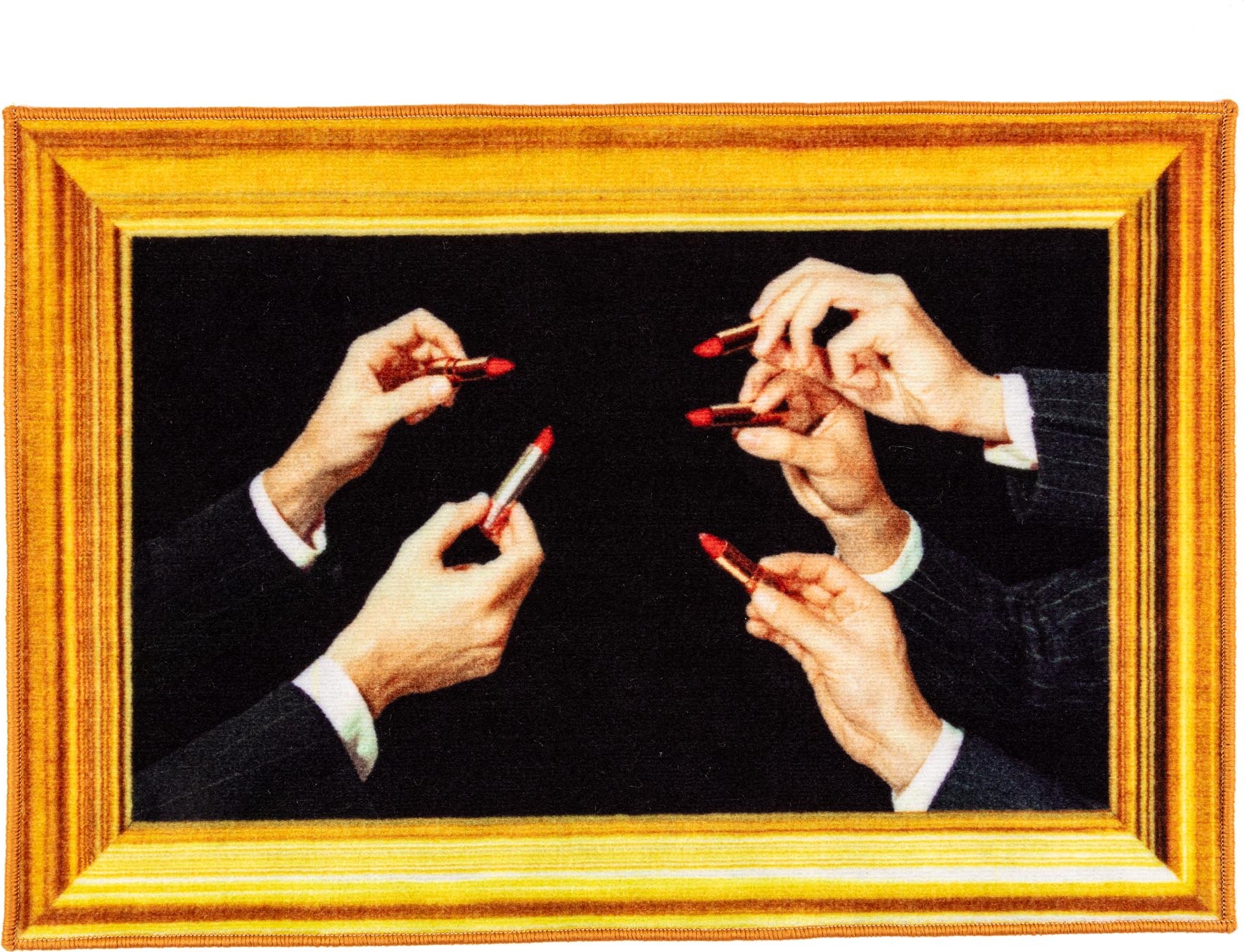 Mata łazienkowa Toiletpaper Lipstick Black prostokątna 60 x 90 cm