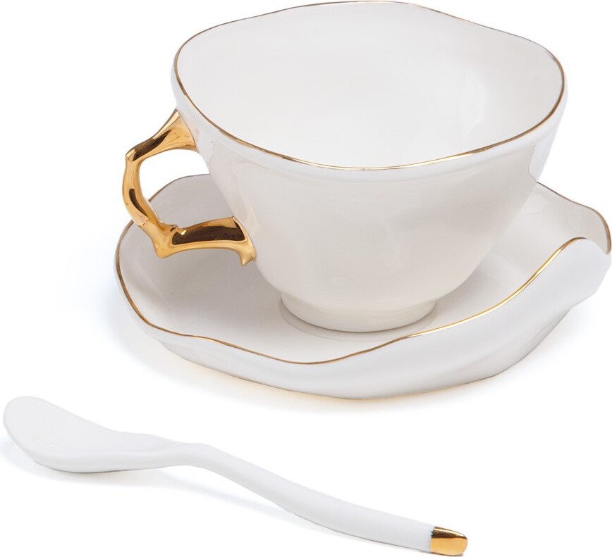 Seletti Meltdown Porcelain 2 Piece Tea Cup Set (Home,Kitchen and