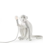 Monkey Table lamp white sitting