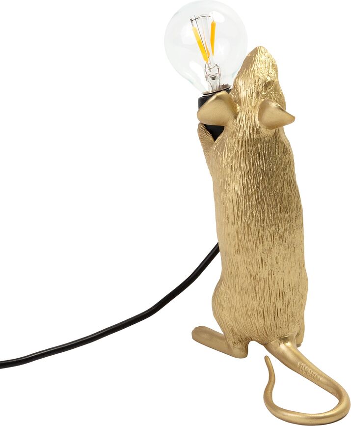 Mouse Lampa ležeća zlatna s USB priključkom