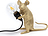 Mouse Lampe assise, dorée, avec prise USB